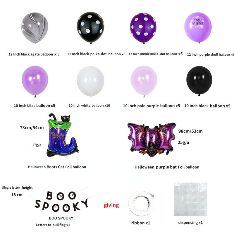 50 sztuk/zestaw Halloween ozdobny balon dekoracje do salonu Pieccies Party akcesoria dekoracyjne z balonów foliowych hurtowych