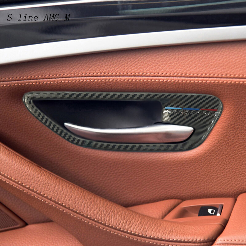 Autocollant de couverture en fibre de carbone pour BMW série 5 F10 F18, garniture de sortie de climatisation intérieure et avant pour voiture M Performance