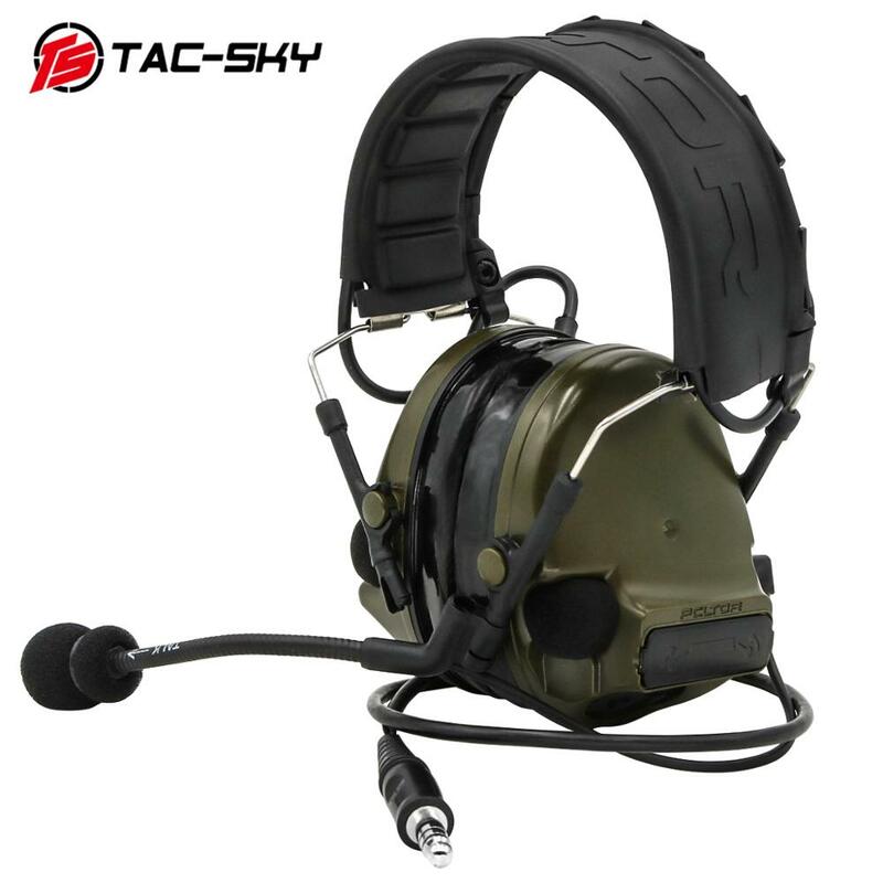 TAC-SKY COMTAC Ikat Kepala Silikon Penutup Telinga Baru Dapat Dilepas Headphone Taktis Pengurang Kebisingan Militer COMTAC III