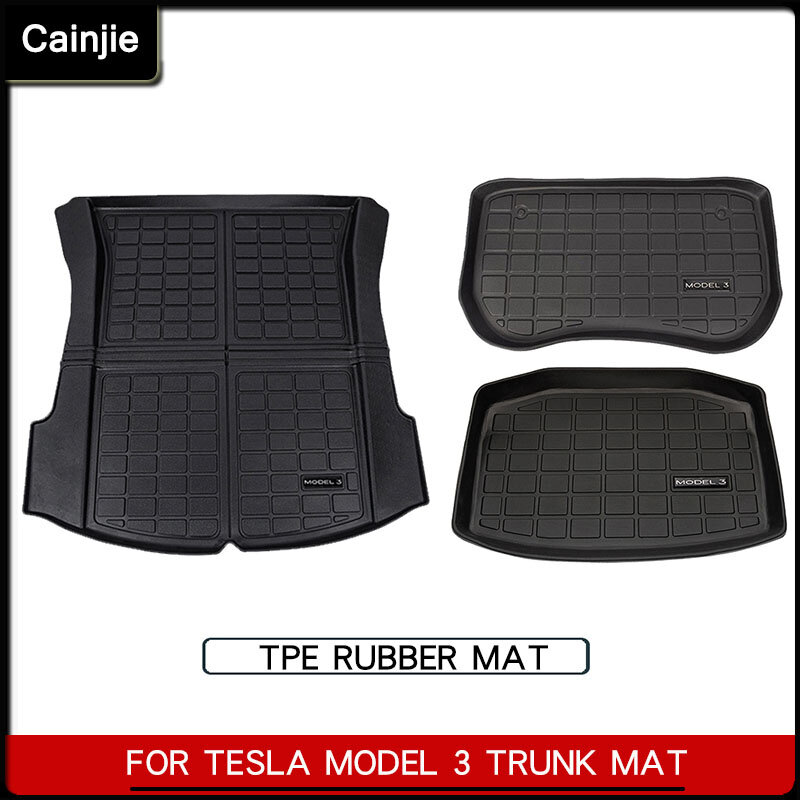 2022 nowy Tesla Model 3 mata do bagażnika przód tył Cargo Tray Storage Pads dla Model3 2017- 2021 2022 akcesoria TPE gumowe maty podłogowe