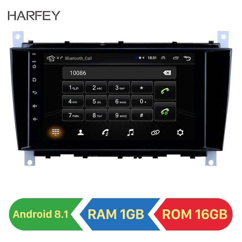 Harfey-sistema de navegação para autos, 8 polegadas, android 8.1, com gps, som estéreo, para mercedes benz classe c c55, clc class, w203, clk class, w209, cls class, w219, 2005-2011