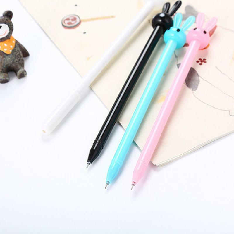 1 pçs coelho gel caneta 0.5mm bonito canetas papelaria estudante bonito preto assinatura gel caneta escola material de escritório ferramentas escrita