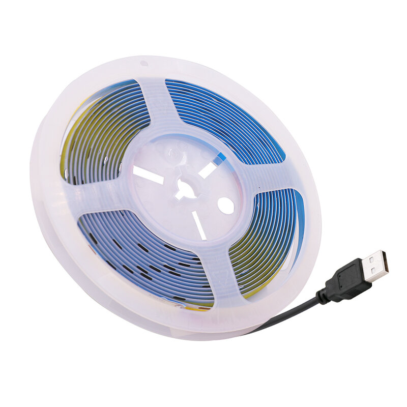 USB Power COB LED Strip Light DC5V 320LEDs Ribbon Flexible FOB LED Tape High Density Linear Light Rope Backlight for Home Decor