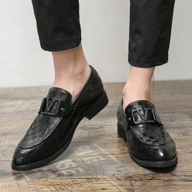 وأشار الموضة لو فو أحذية بولي Leather جلد أسود براون مسطحة القاع موضة جديدة نمط مريحة الكلاسيكية الربيع والخريف 3KC779