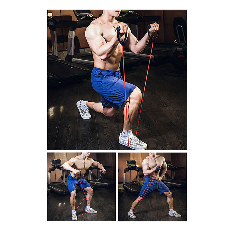 أربطة التمارين الرياضية المقاومة اللياقة بممارسة مطاطا ممارسة أنبوب اليوغا سحب حبل مقبض أدوات رياضية 25 Lbs رالي حبل (الأزرق)