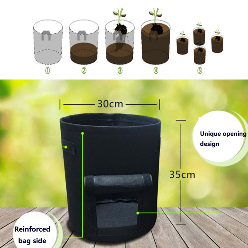植物成長バッグ3サイズ家庭菜園ポテトポット温室野菜栽培バッグ垂直ガーデンバッグ苗盆栽コンテナ