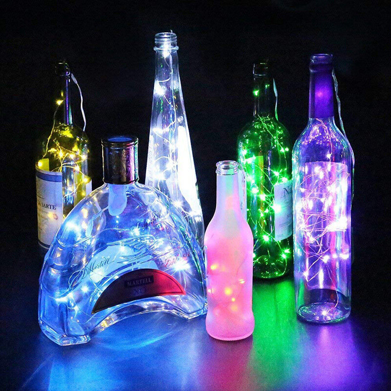 1 قطعة زجاجة نبيذ ضوء مع الفلين LED أضواء سلسلة تعمل بالبطارية بالطاقة الجنية أضواء جارلاند عيد الميلاد حفلة زفاف زخارف للحانات