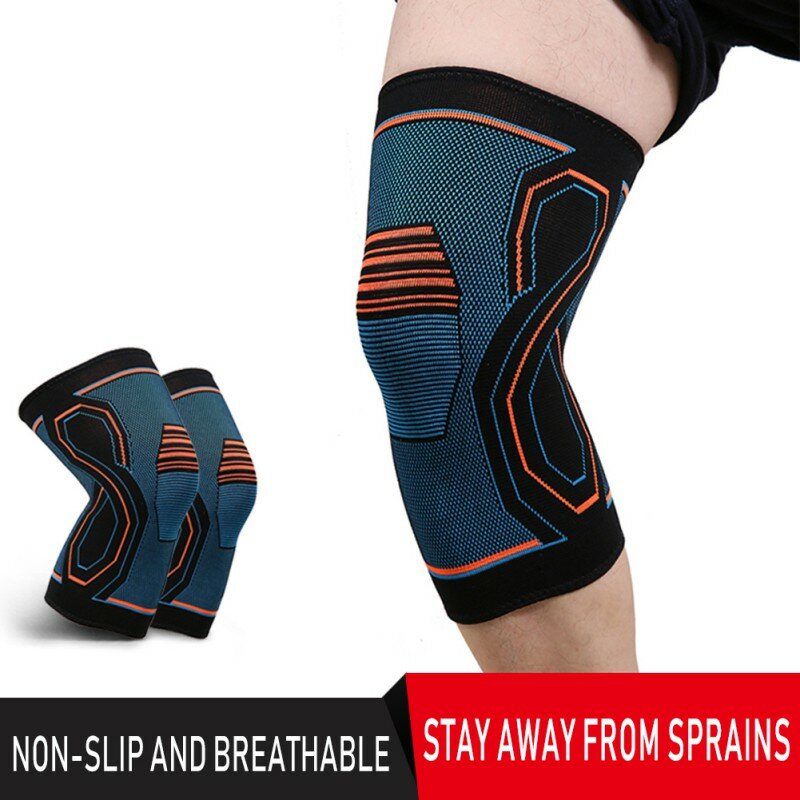 1pc tricô náilon suporte de joelho cinta de compressão suporte de joelho para esportes alta elasticidade alívio da dor contra relesão