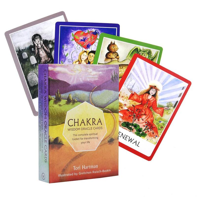 49 pces chakra oracle cards jogo inglês ler destino cartão jogo de tabuleiro tarô deck para uso pessoal