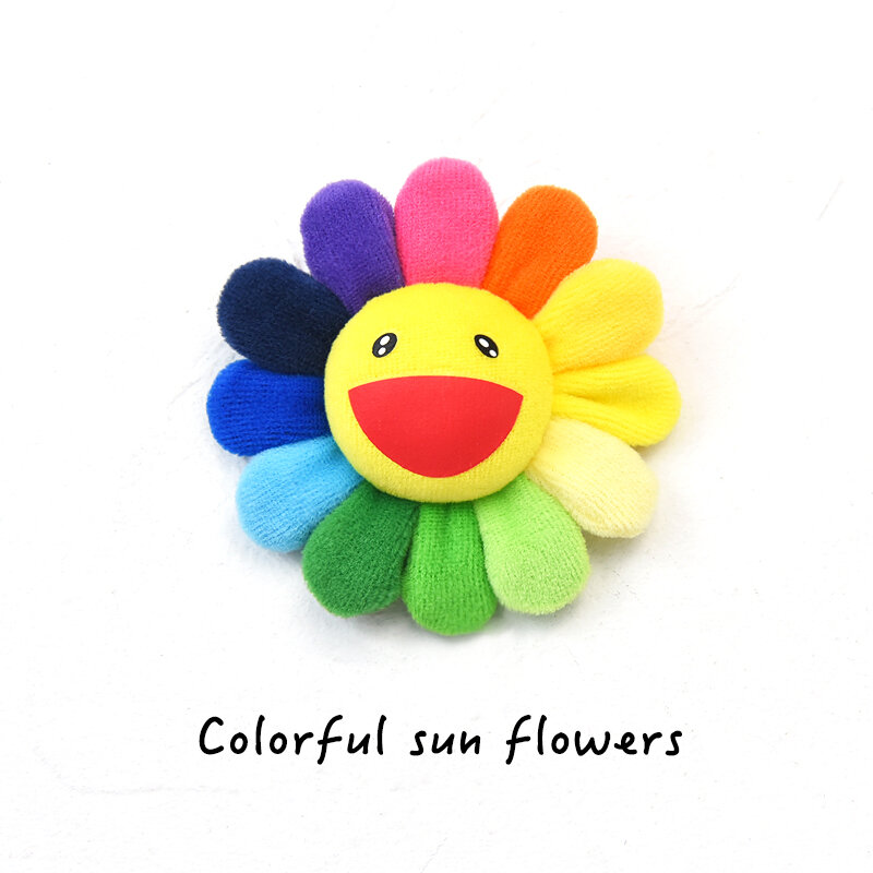 16 Style 8cm  Sunflower Pendant Soft Flower Stuffed Doll Kaikai Kiki Colorful Plush Toy For Gift