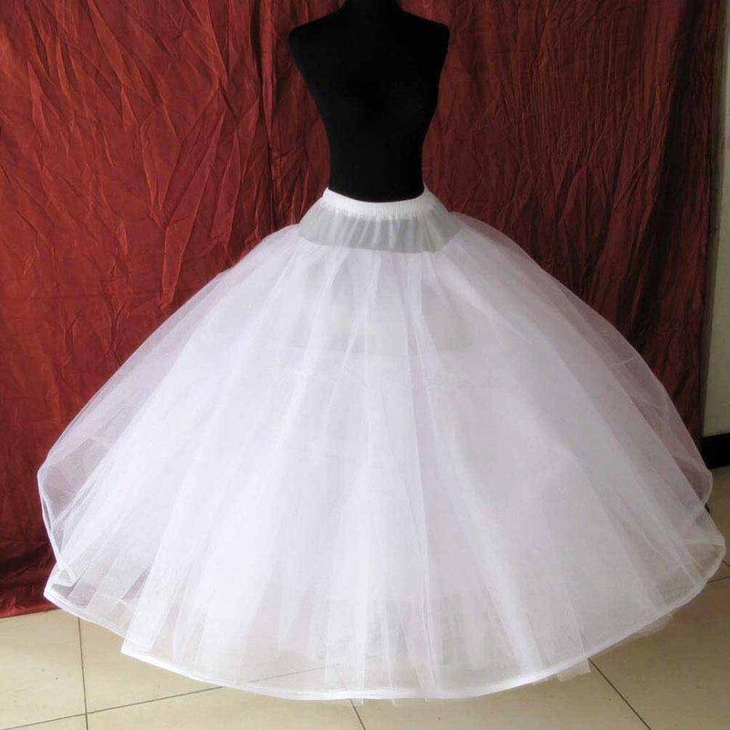 Hoopless 8 Schichten Fest Tüll Hochzeit Petticoats Luxus Prinzessin Quinceanera Kleider Unterrock Lange Krinoline Tüll S40