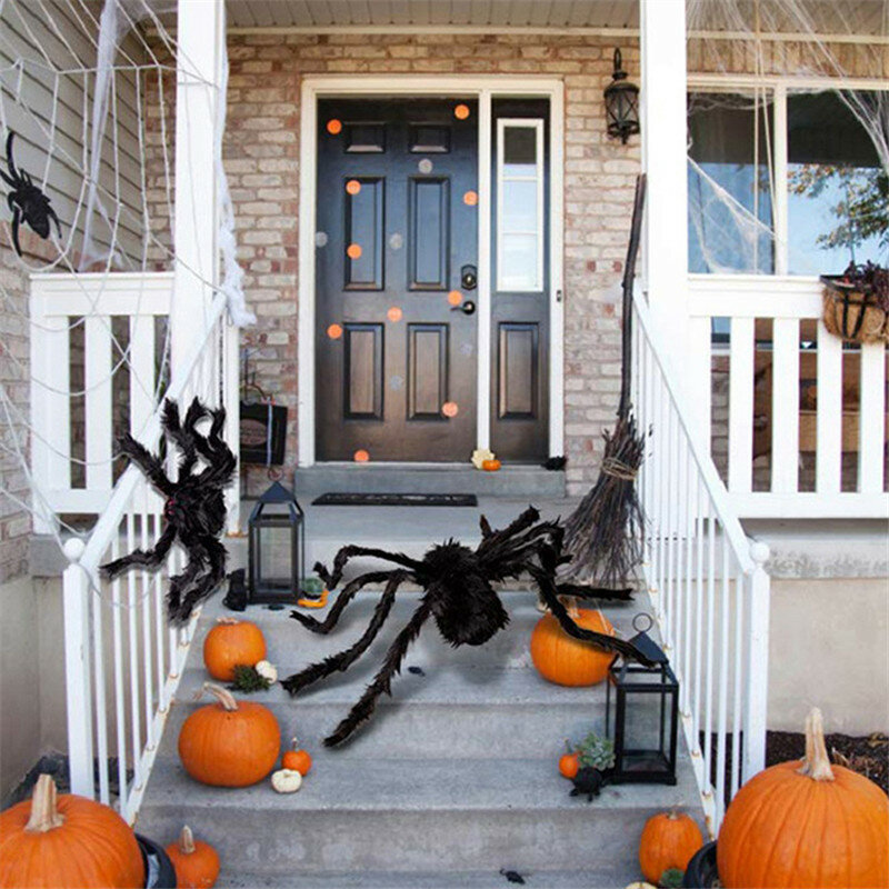 60cm Halloween Simulation Spinne Szene Dekoration Requisiten Halloween Dekorationen für Home Spinne Baumwolle Halloween Dekoration