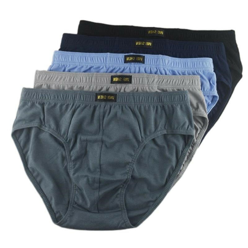 5 pçs/lotmen underwear cor sólida de alta qualidade 100% algodão triângulo cueca masculina meados cintura confortável macio algodão roupa interior