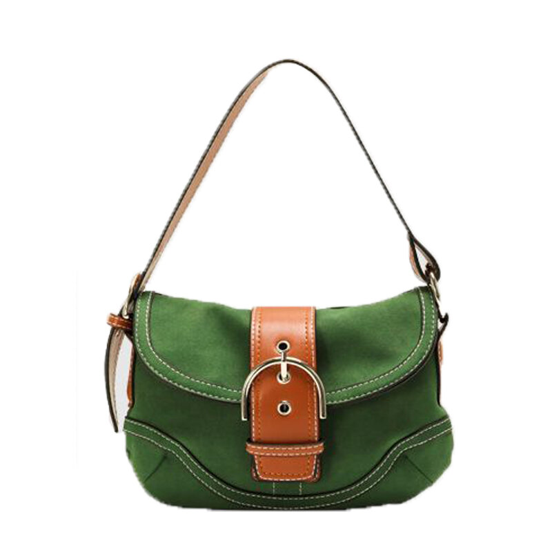 กระเป๋าสตรี2021ใหม่ Retro นักออกแบบ Luxury กระเป๋า Hit สี Avocado สีเขียว Baguette กระเป๋าแบบพกพากระเป๋า Sac Epaule