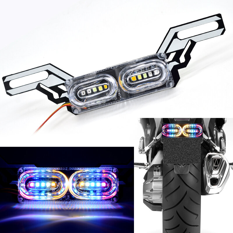 RGB دراجة نارية الذيل ضوء وامض led الملونة تعديل ضوء الفرامل ضوء الفرامل قاطرة وقوف السيارات مصباح إشارة 12 فولت