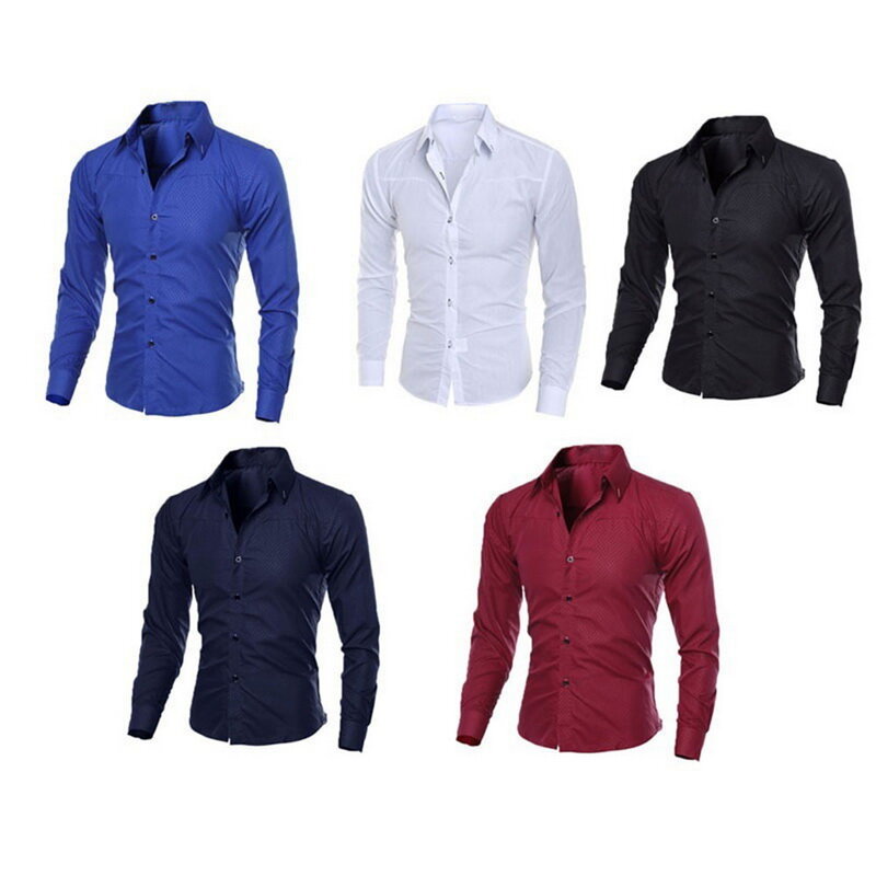 Oeak Herren Langarm Hemd 2019 Neue Mode Plaid Einfarbig Taste Tops Slim Fit Business Casual Weiche Atmungsaktive Shirts