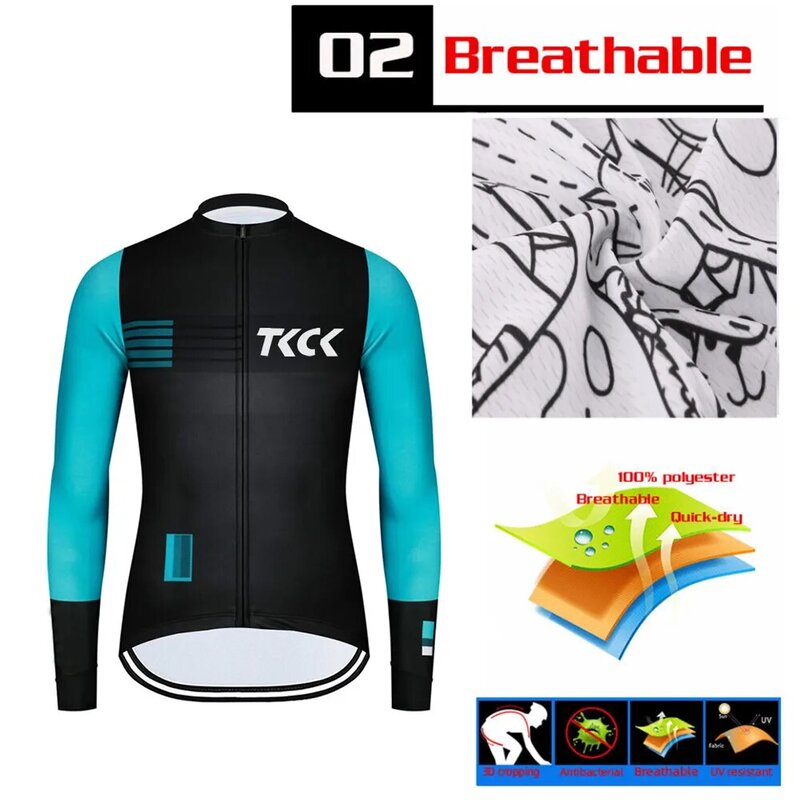 Pro sports team TKCK2021 cycling jersey set roupa de maillot ciclismo BMX MTB cycling bib Long-sleeved pants jersey kit clothing