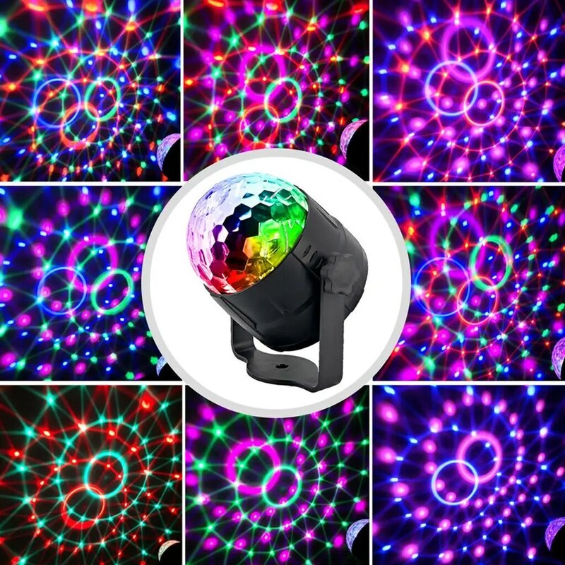 15 cores led luz do palco bola de discoteca pequena bola mágica luz bola de cristal de discoteca luzes da noite colorido luz laser