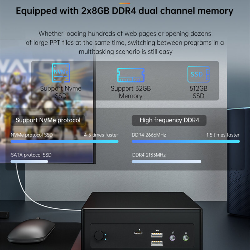 KUU – Mini PC mingaar 2, 16 go, carte graphique RJ45, USB I7-1165G7, Type C, wi-fi, double bande, DDR4, avec windows 10, Iris Xe, possibilité d'ajouter un disque dur