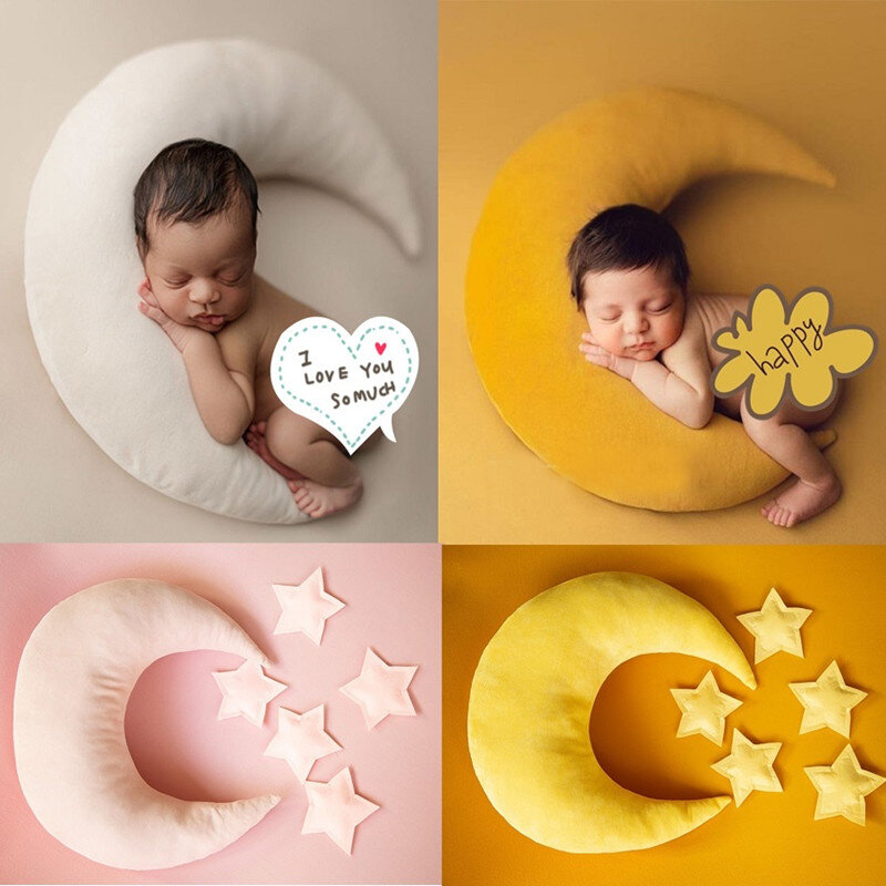 新生児用写真アクセサリー,月の枕,星,赤ちゃん撮影,スタジオ写真アクセサリー