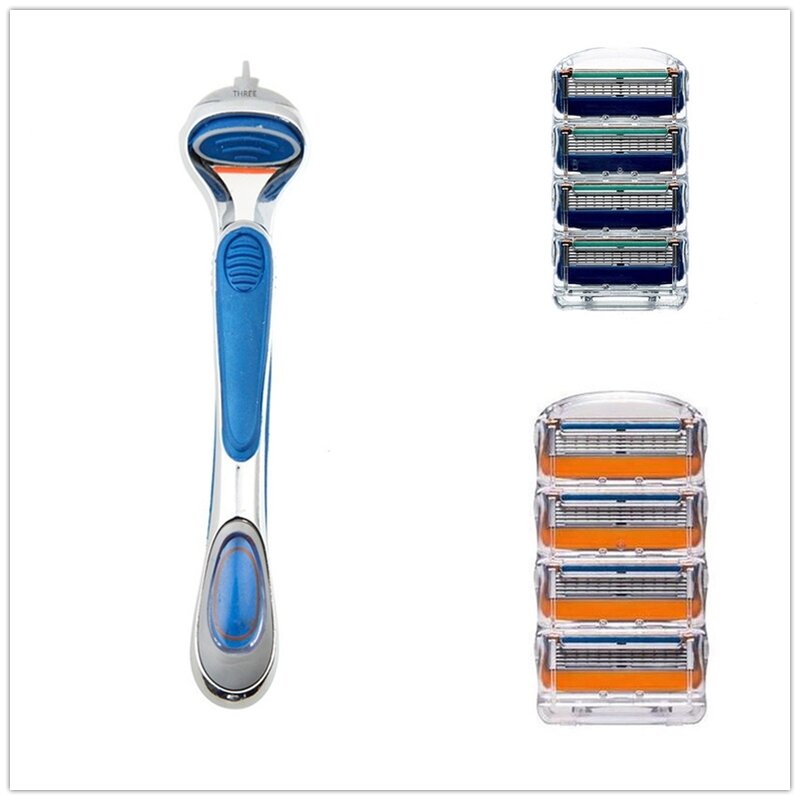 1 soporte y cuchilla de afeitar para hombre, de 5 capas rasuradora para hoja de afeitar, para el cuidado facial, Compatible con maquinilla de afeitar