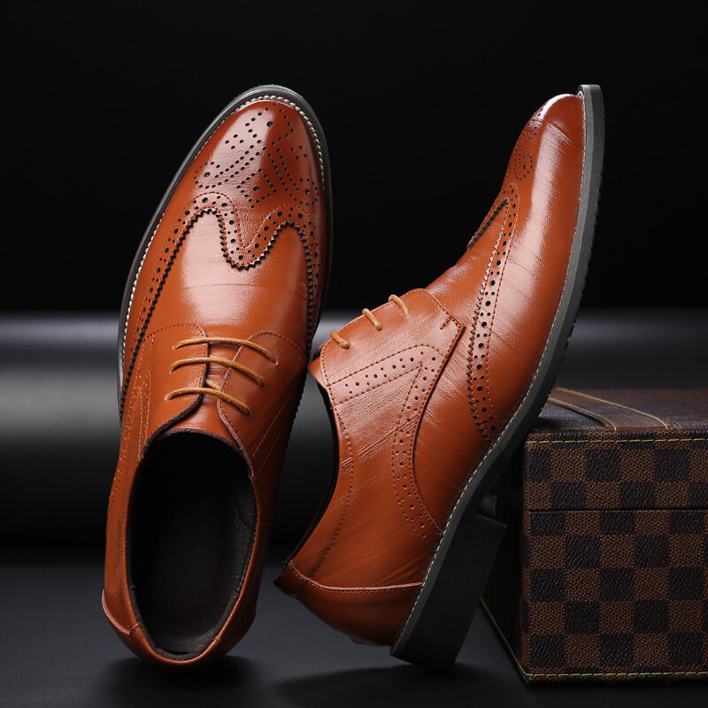 Bullock – chaussures de soirée en cuir pour hommes, grande taille, style britannique décontracté, Studio Photo de mariage, XM499, nouvelle collection automne et hiver 2021