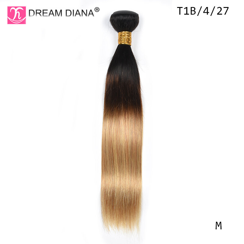 Dreamdiana ombre brasileiro em linha reta 1 pacote 100 grama 2 tonificado loira ombre cabelo 30 Polegada pacotes osso extensões de cabelo reto