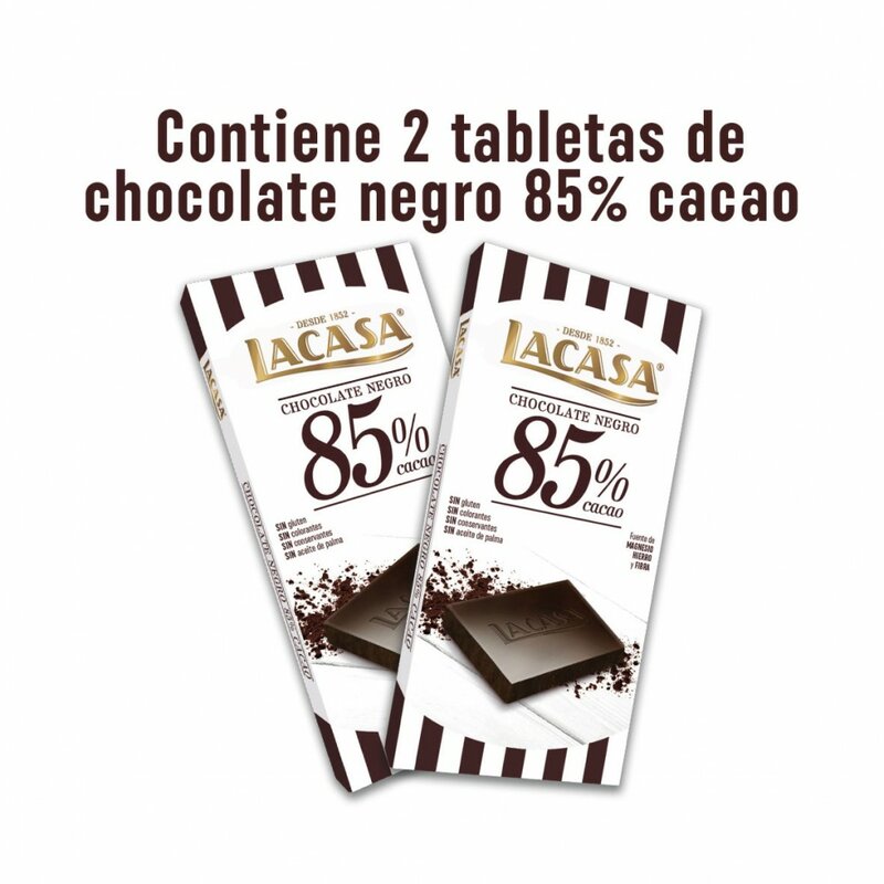 Lacasa Mr Prachtige Blauw Tin Met Twee Zwarte Chocolade Tabletten Met 85% Cacao 2x100gr. Ideaal Voor Geven Of Waardoor U Een Gril