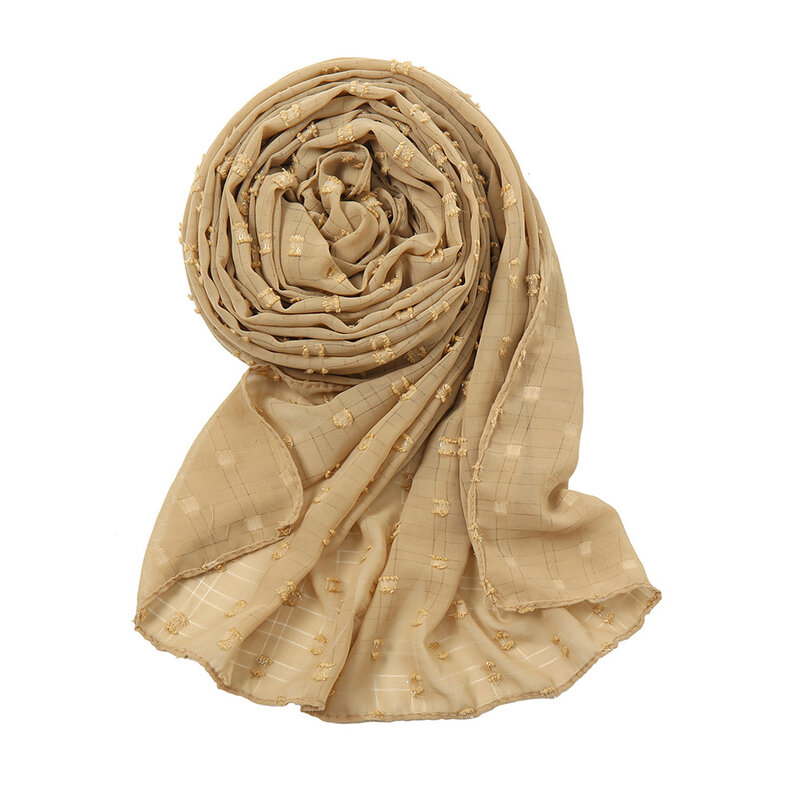 Châle Hijab instantané en mousseline de soie, 180x70Cm, bandeau solide, écharpe, Bonnet musulman