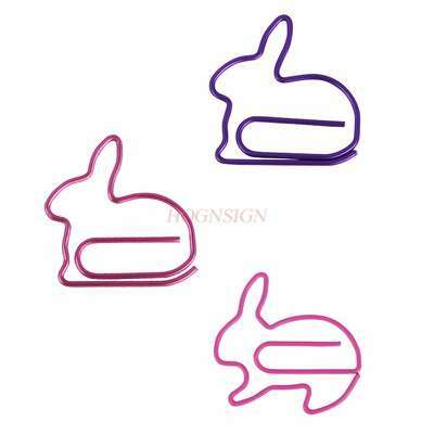 15 piezas de clips de papel de conejo púrpura colorido brillante, pasadores para niños, clips de papel, clips de papel bonitos