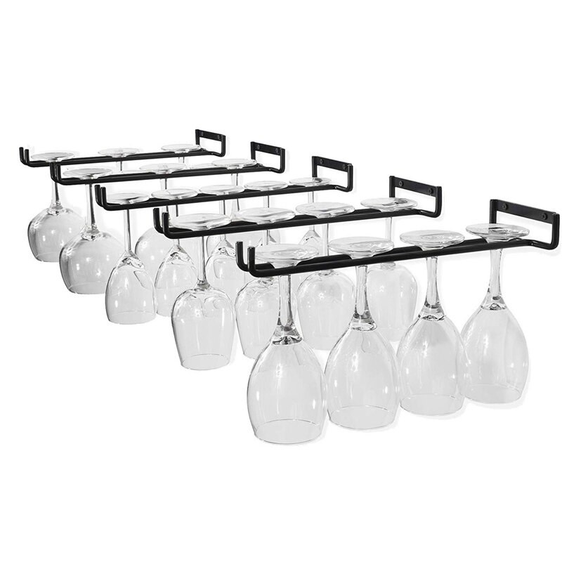 Household wine hanging glass rack upside down hanging goblet single row wine glass rack