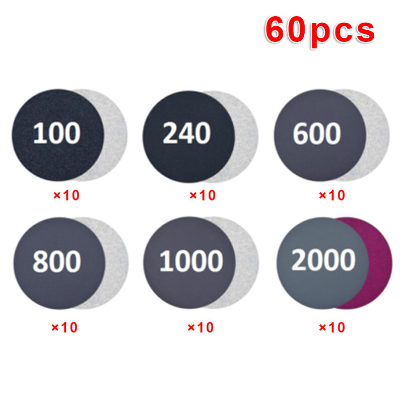 60 개/대 샌드페이퍼 We & Dry 이중 용도 연마 그라인딩 페이퍼 100-2000 그릿 키트