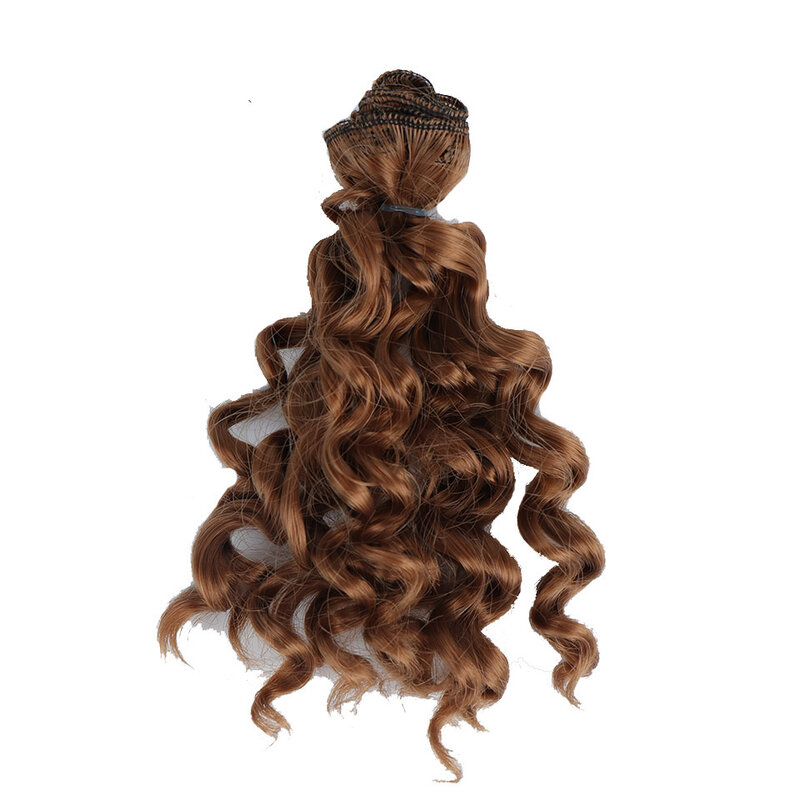 Bybrana BJD DIY Wigs 15cm*100cm Black Gold Brown Silver Color Short Curly Hair For 1/3 1/4 1/6 Dolls