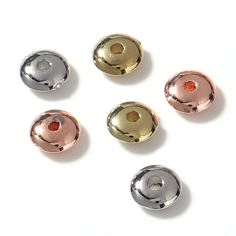 100PCS 6mm CCB perline ruota oro Mix colore piatto allentato perline distanziate per gioielli che fanno collana braccialetto accessori fai da te