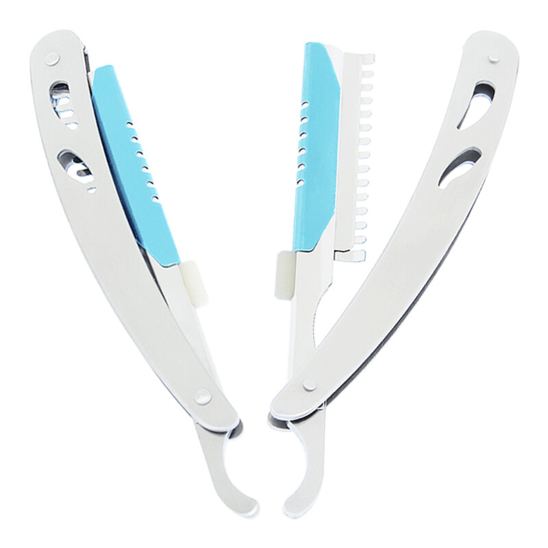 Meisha 1Pcs Hair Razors Men Straight Barbers Edge Steel Razors Folding Shaving Knife Hair Removal Tools With 10pcs Blades C0003A