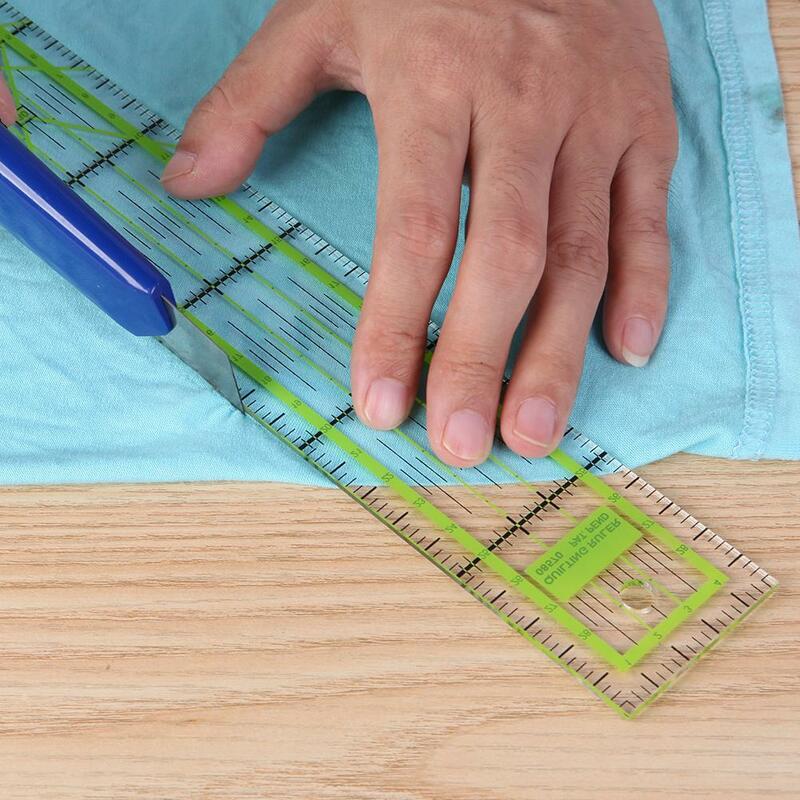 ダブルカラー定規パッチワーク足テーラーフィート尺度切断キルティングdiy手作り縫製ツール文具描画定規5 × 30センチメートル