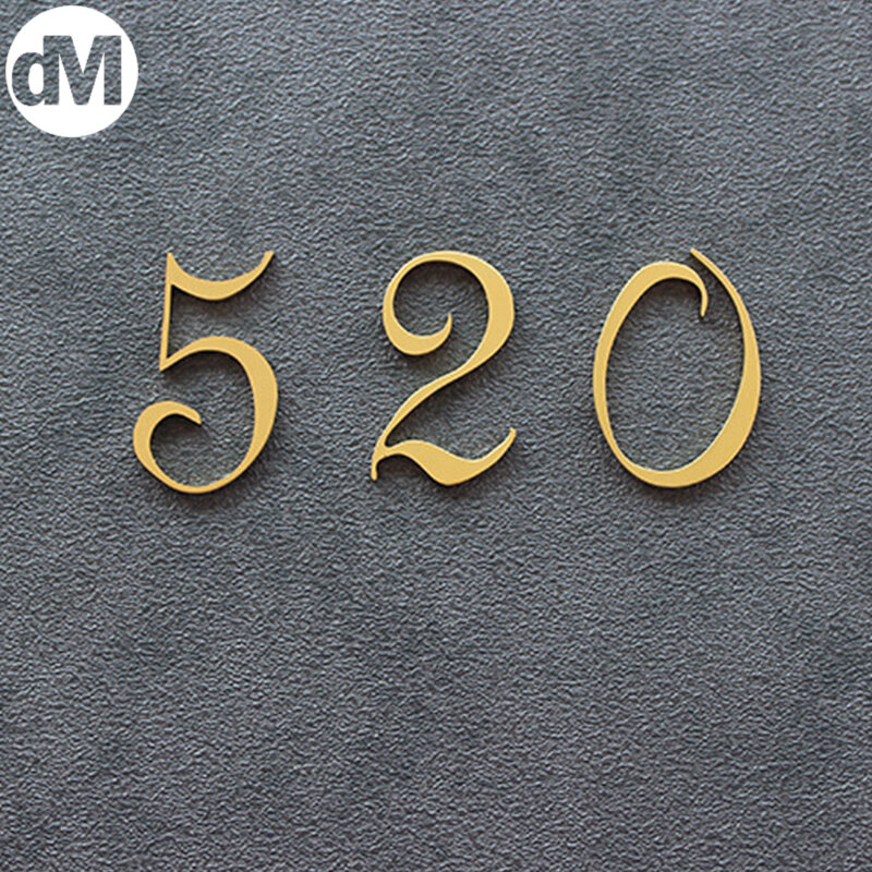 DM – ensemble de meubles créatifs haut de gamme pour hôtel KTV, chiffres numériques 0 à 9, en laiton, cuivre, décoration de porte, maison, auto-adhésive, personnalisé, 1 pièce/ensemble