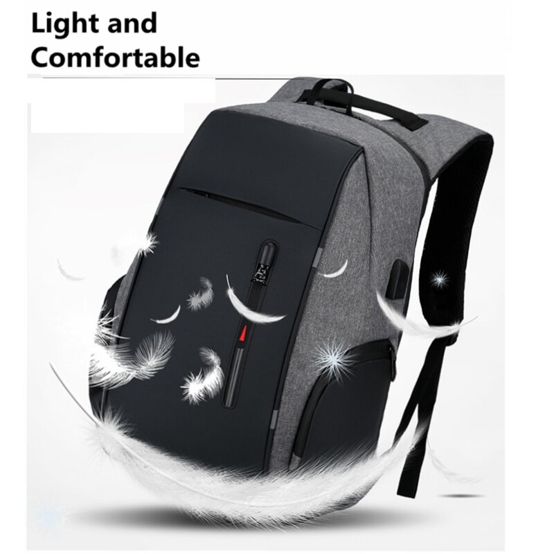 Mochila masculina multifuncional, mochila masculina multifuncional impermeável para laptop 15.6 ", estojo para laptop, bolsa escolar com carregador usb para caminhadas, bolsa de viagem