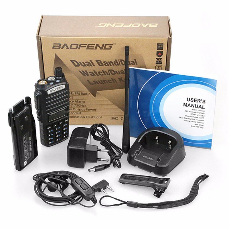 BaoFeng-walkie-talkie UV-82 Original, Radio bidireccional, 5W, 136-174MHz y 400-520MHz, uv-82 Ham