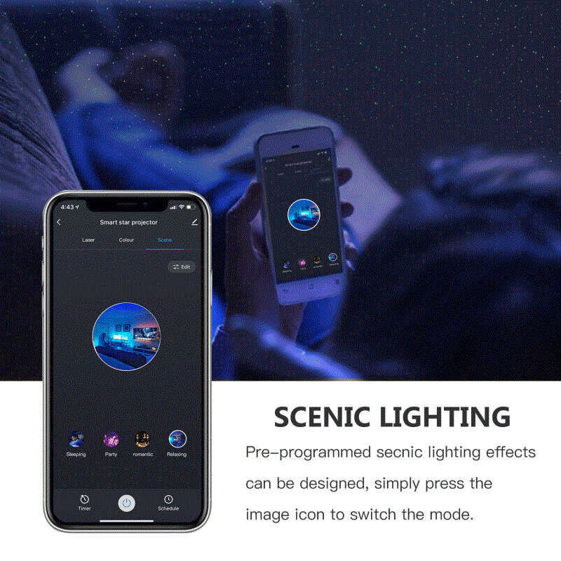ใหม่ Tuya Smart WiFi LED Starry Sky โปรเจคเตอร์ Night Light Smart Home Star Galaxy โคมไฟ APP Control ทำงานร่วมกับ Alexa และ Google Home