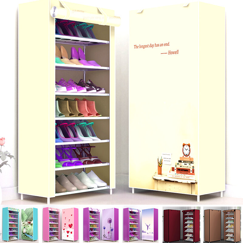 Estante para guardar zapatos, organizador de almacenamiento de tela no tejida para zapatos, fácil de instalar, soporte para armario de calzado, ahorrador de espacio