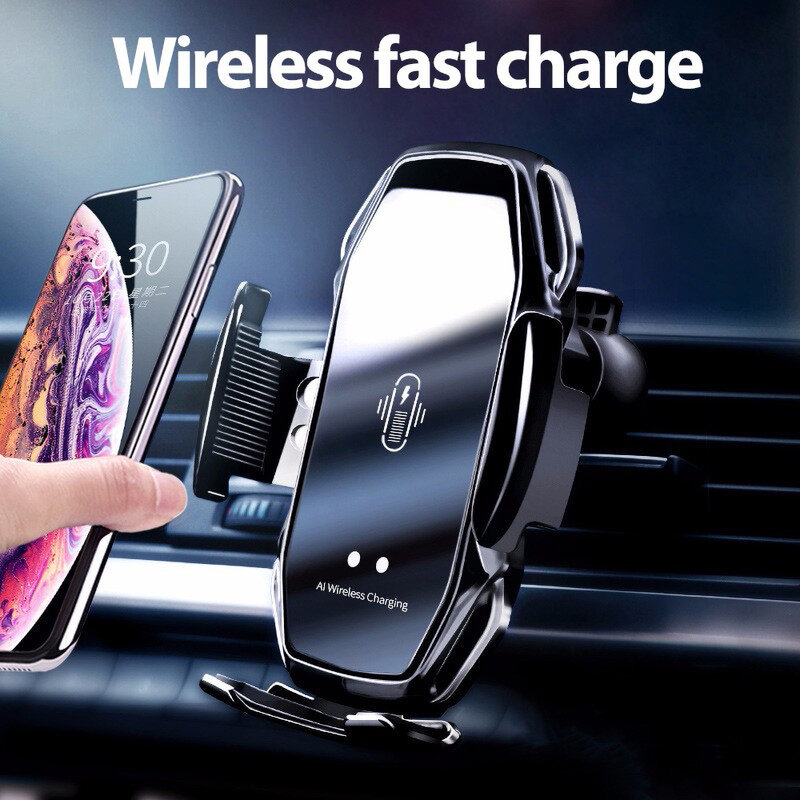 Automatic Clamping Car Wireless Charger 10W Quick Charge For iphone 11 Pro XR XS Huawei Samsung Qi Infrared Sensor Phone Holder