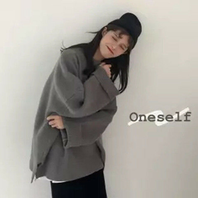 2022 autunno e inverno nuova moda maglione allentato Casual abbigliamento esterno a maniche lunghe coreano pigro Cardigan Top abbigliamento femminile