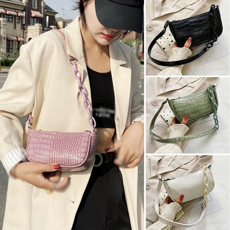 새로운 패션 크로스 바디 가방 바게트 가방 메신저 가방 간단한 여성 가방 야생 패션 하나의 어깨 가방 새로운
