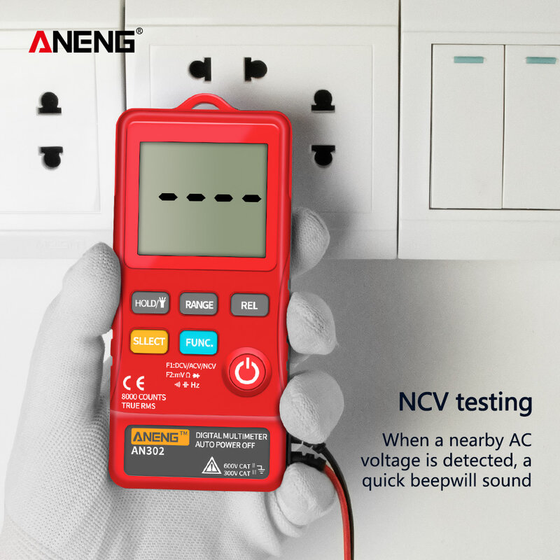 Aneng AN302 Profesional Digitale Multimeter 7999 Display Dc/Ac Voltmeter Tester Capaciteit Diode Ncv Ohm Weerstand Hz Test
