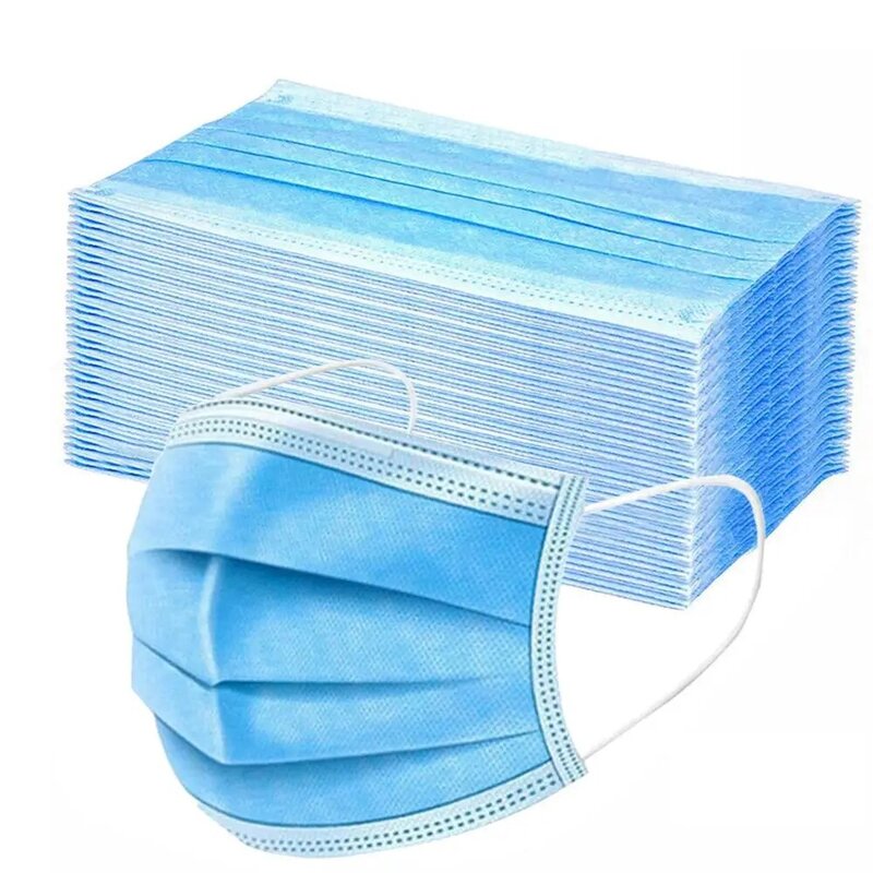 500/400/200/50PCS Adlut Disposable Face Mask Fashion 3 Layer Non-Woven Fabric Masks Mouth Cover For Outdoors Masque Mascarilla
