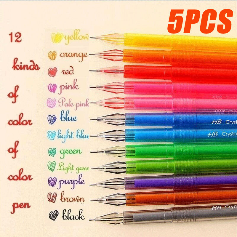 5 поддержки, новинка, яркие цветные гелевые ручки, разноцветные гелевые ручки