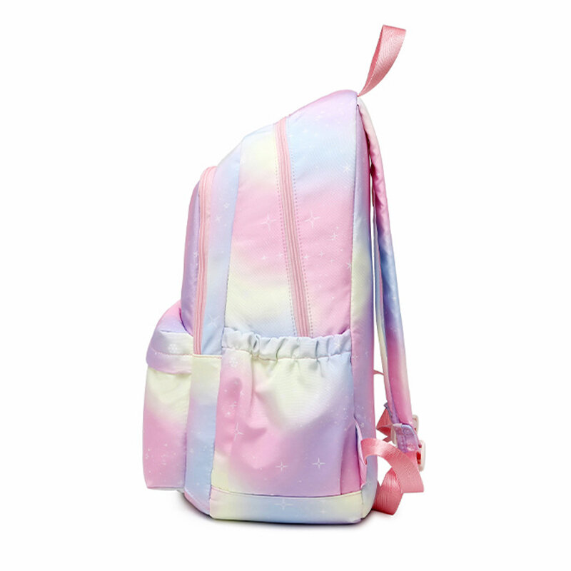 กระเป๋านักเรียน Gradient Rainbow พิมพ์กระเป๋าเป้สะพายหลังเด็กนักเรียนกระเป๋านักเรียนน้ำหนักเบากัน...