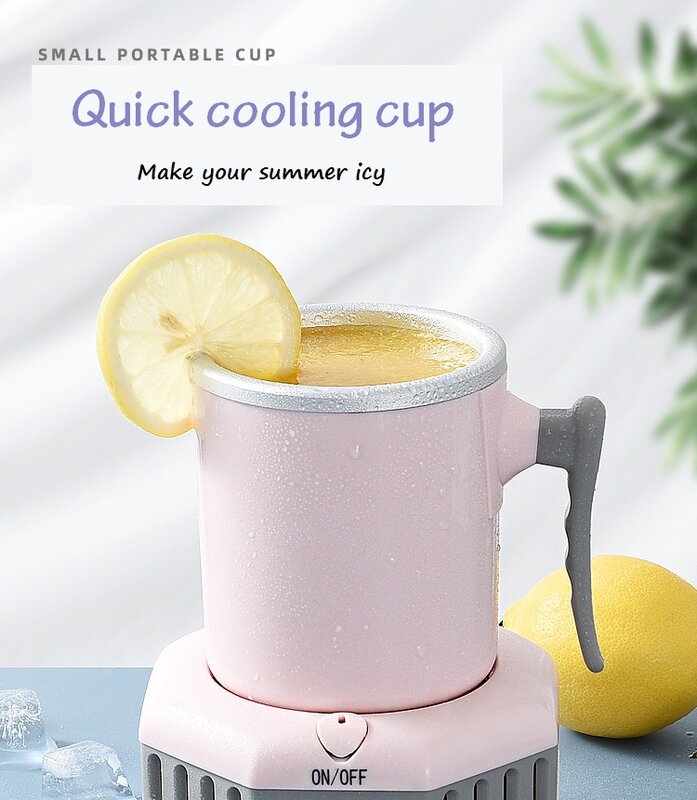 Mini copo de resfriamento rápido para bebidas refrigeradas, refrigeração rápida, para desktop, artefato de escritório, dormitórios estudantes, bebidas frias
