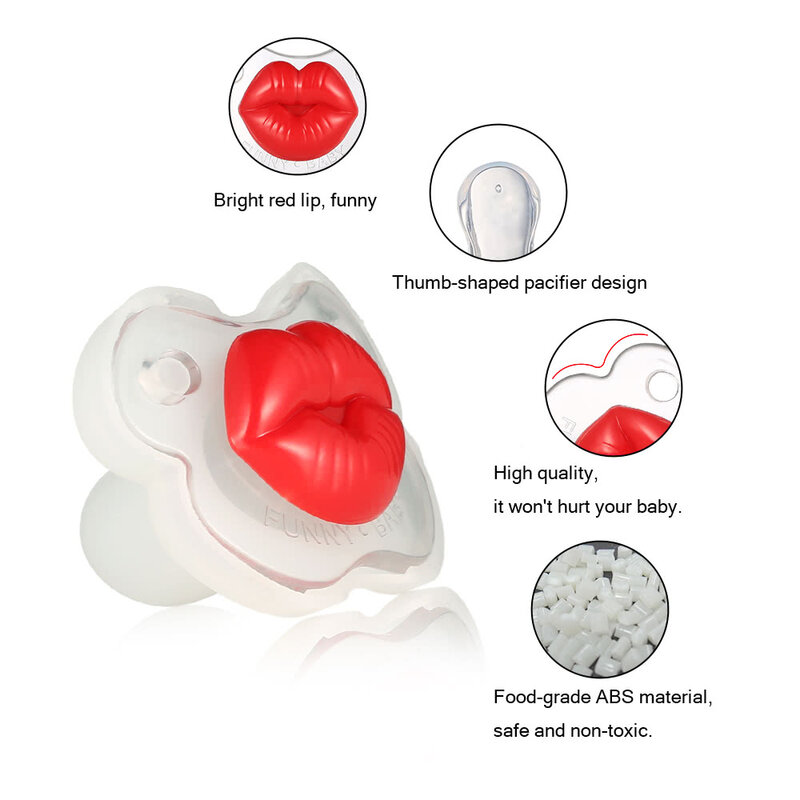 Funny Cute Baby Toddler Infant Silicone Pacifier Dummy Lip Nipple Soother